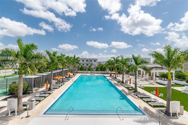 view of pool with a patio area