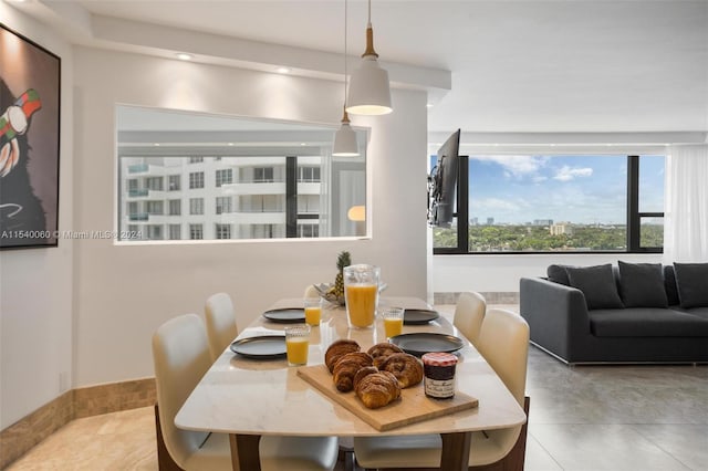 view of tiled dining area