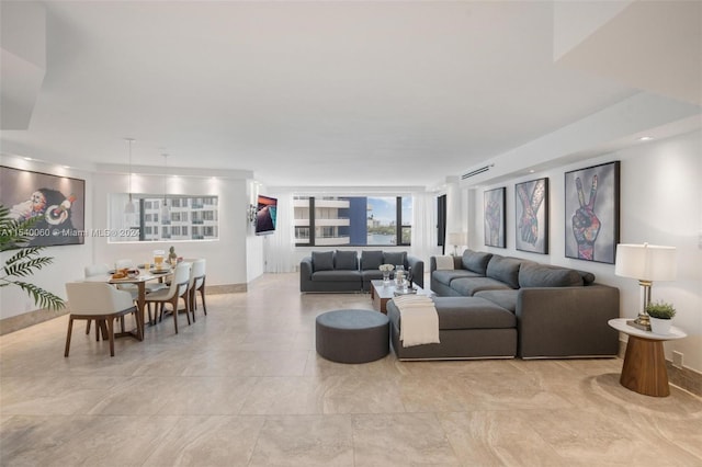 view of tiled living room