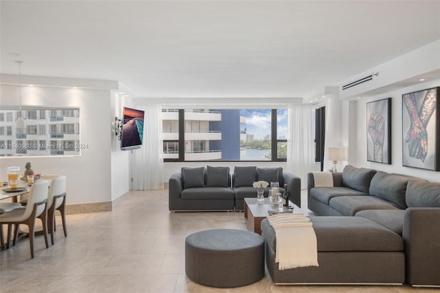 view of tiled living room