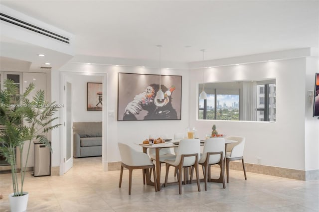 view of tiled dining area