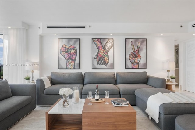 view of tiled living room