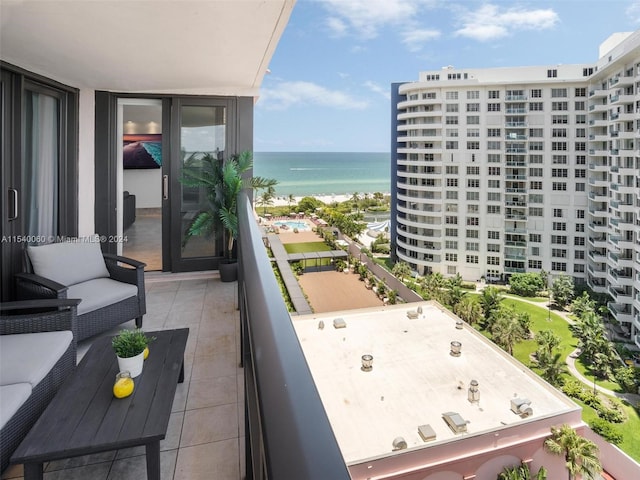 balcony with a water view