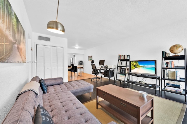 living room featuring light hardwood / wood-style floors