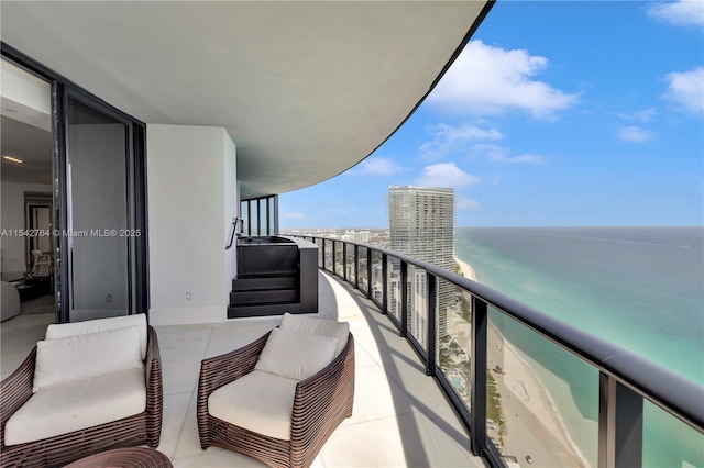 balcony with a water view