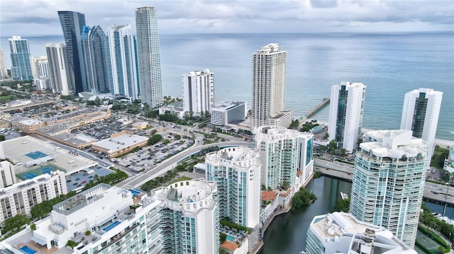 view of city with a water view