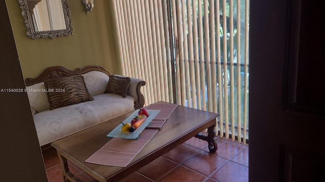 view of tiled living room