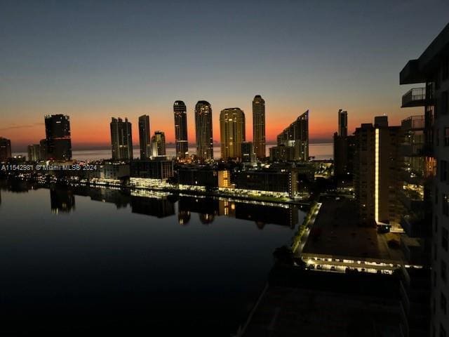 view of city with a water view