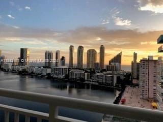 view of city with a water view