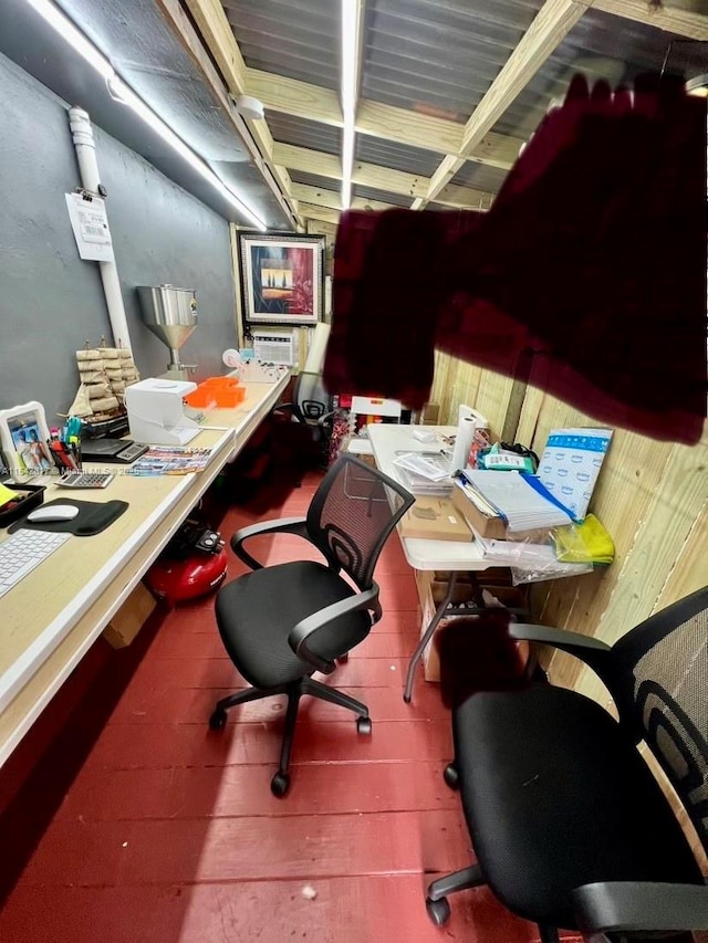 office area featuring wood finished floors