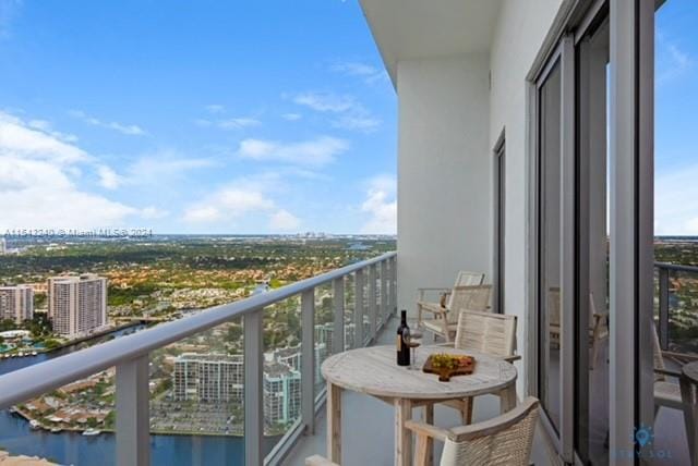 balcony with a water view