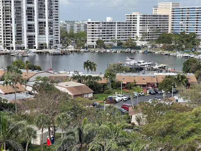 exterior space featuring a water view