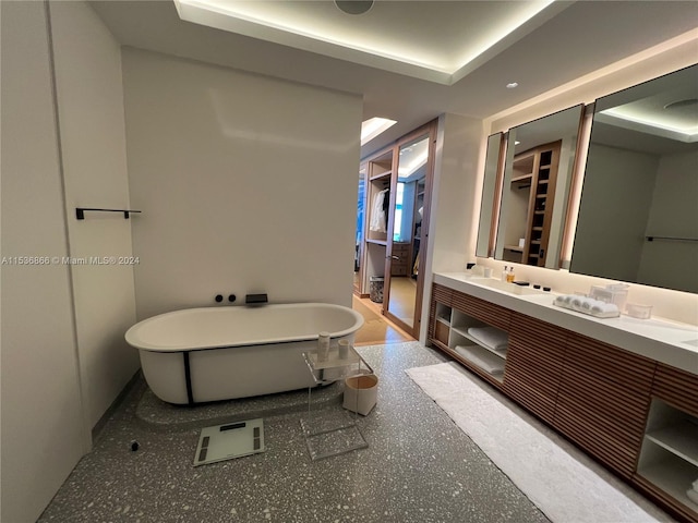 bathroom featuring double vanity