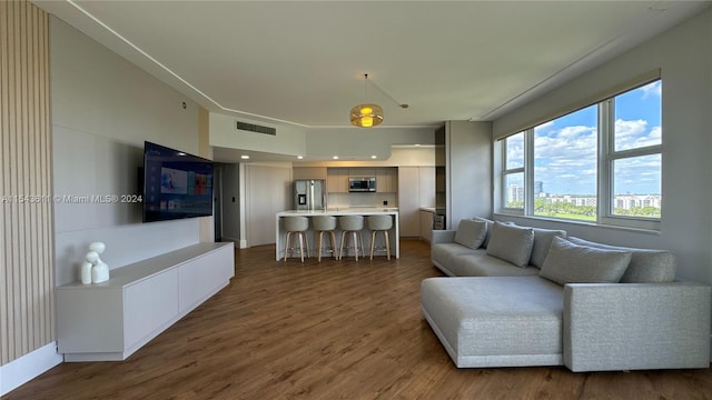 living room featuring hardwood / wood-style floors