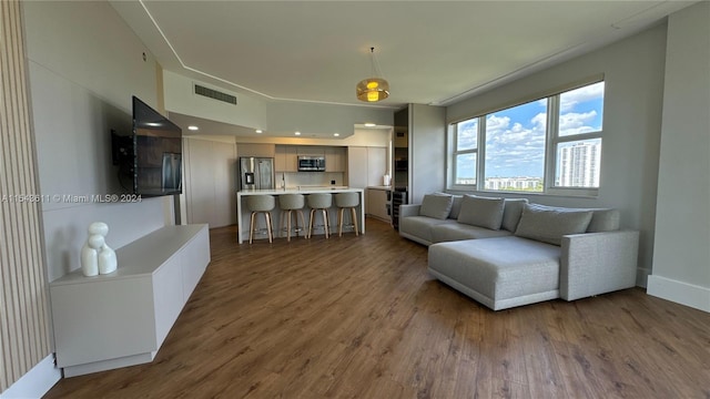 living room featuring hardwood / wood-style floors