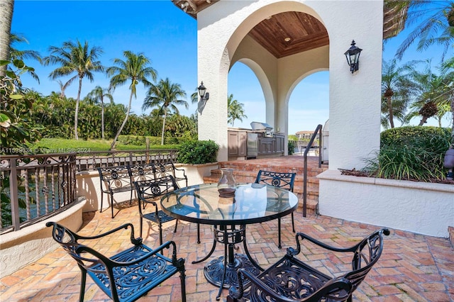 view of patio with exterior kitchen