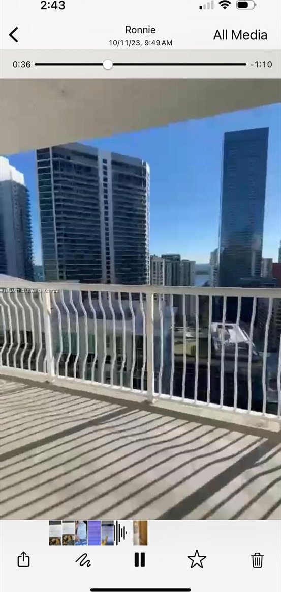 balcony with a city view