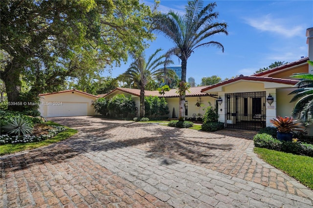 view of front of home with a garage