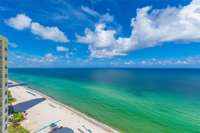 property view of water with a beach view