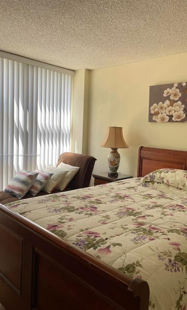 bedroom with a textured ceiling