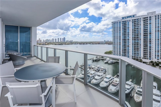 balcony with a water view