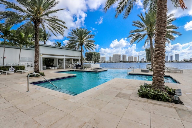 view of pool featuring a patio area