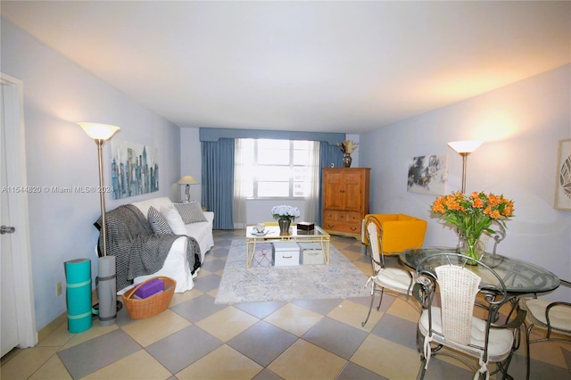 view of tiled living room