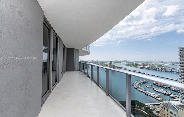 balcony with a water view