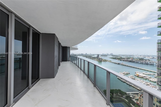 balcony with a water view