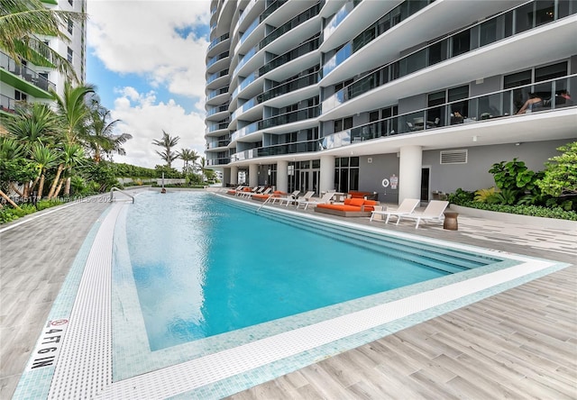 view of pool with a patio area