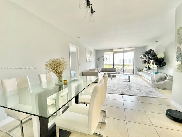 view of tiled dining room