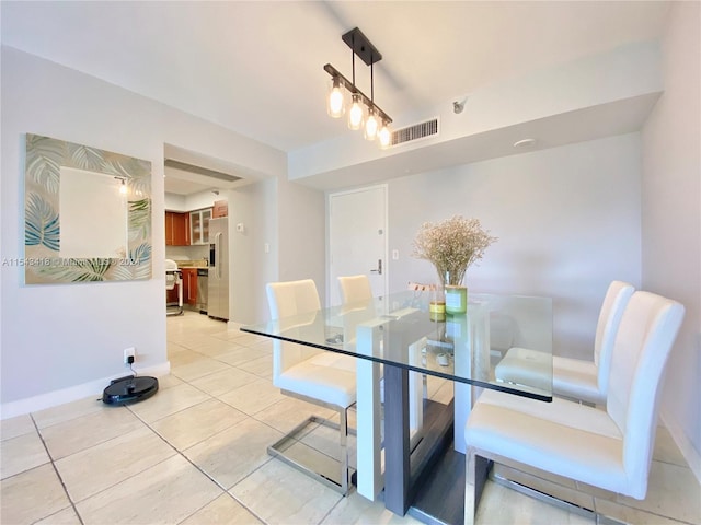 view of tiled dining space