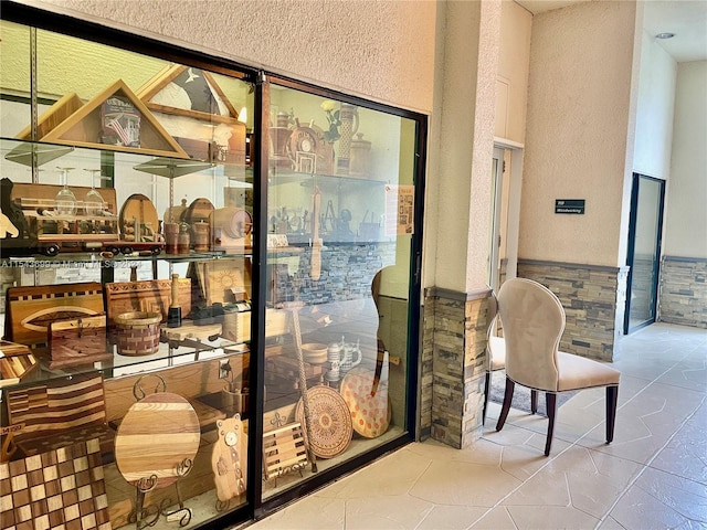 wine cellar with tile floors