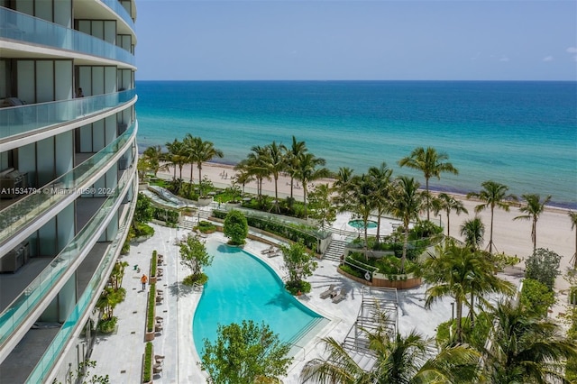 water view with a view of the beach