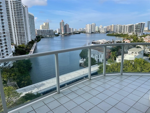 balcony with a water view