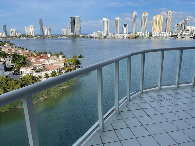 balcony with a water view