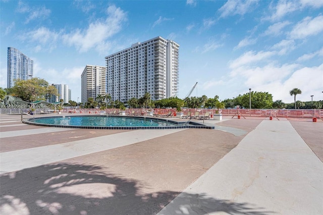 view of pool featuring a patio area