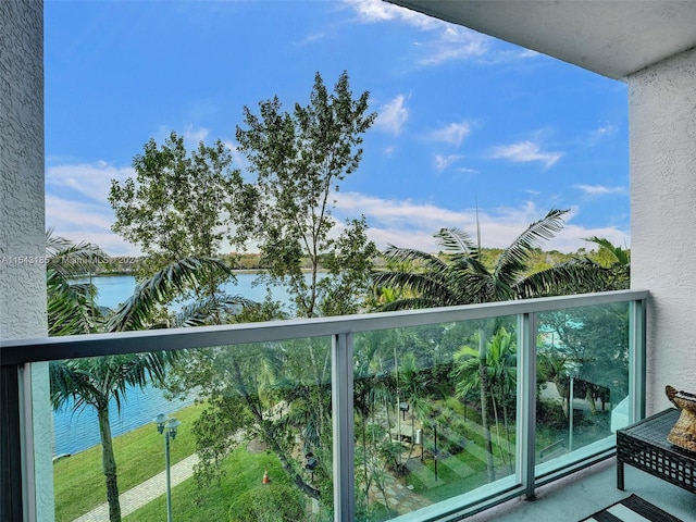 balcony with a water view