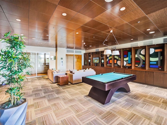 recreation room featuring pool table