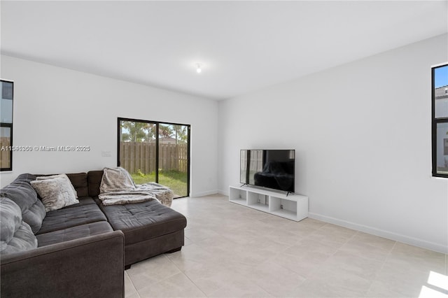 view of tiled living room