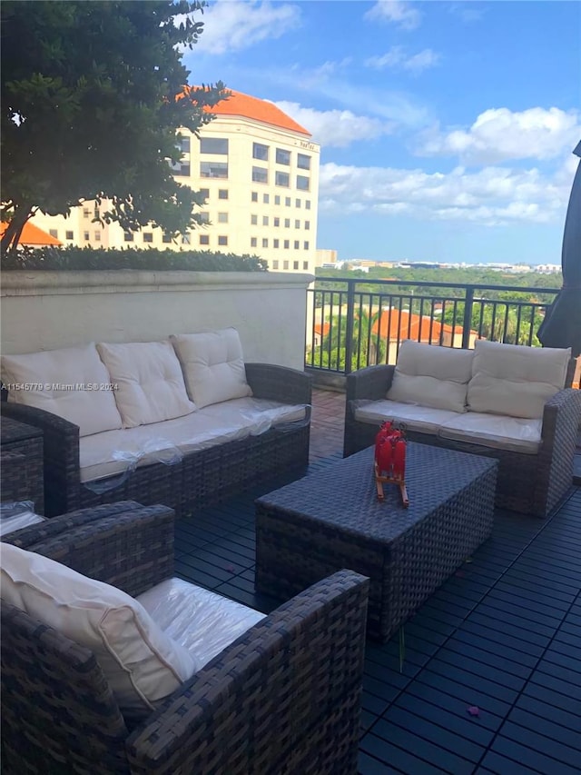 deck with outdoor lounge area