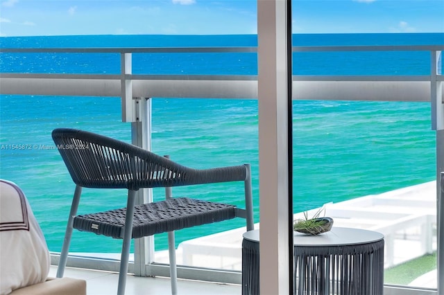 balcony with a water view