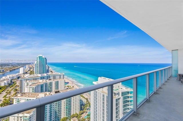 balcony with a water view