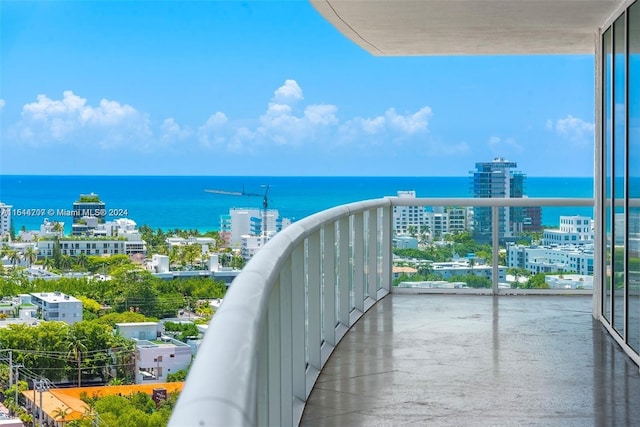 balcony with a water view