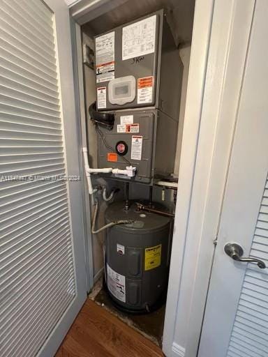 utility room featuring heating utilities and water heater