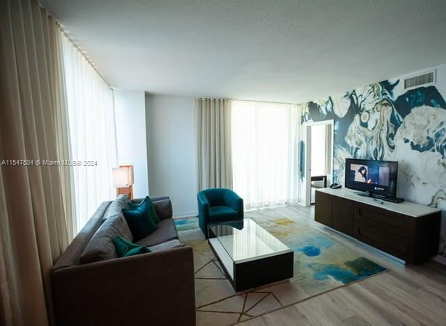 living room featuring light hardwood / wood-style flooring