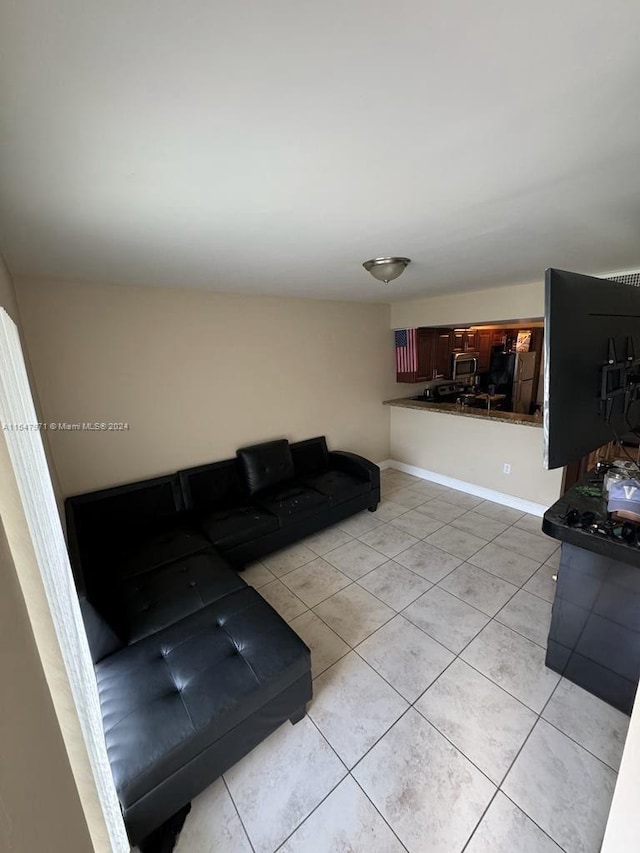 view of tiled living room