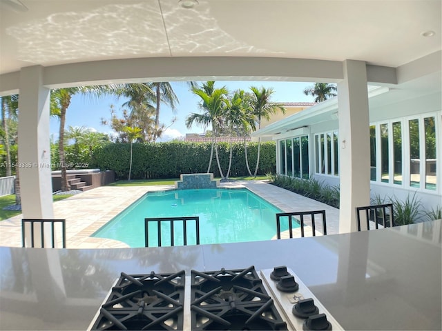 view of pool with a patio