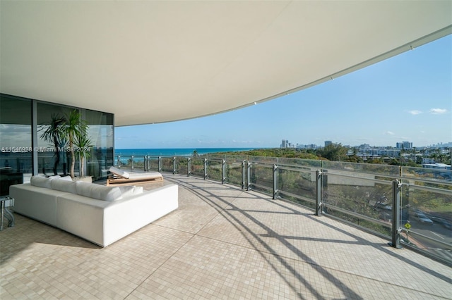 balcony with a water view