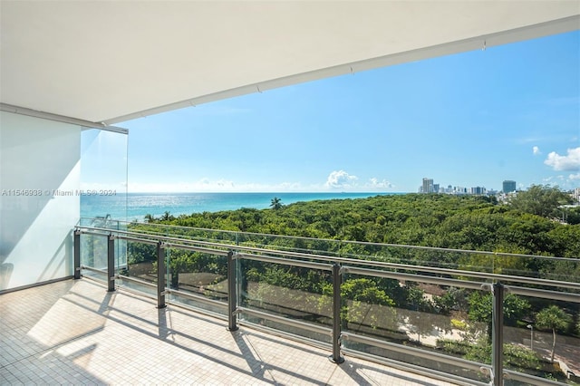 balcony with a water view